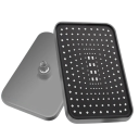Cap de duș rotativ cu efect de ploaie, 30 x 21 cm, 360°, ABS, presiune înaltă, cap de duș cu debit mare, universal, filet de 1/2&quot 3