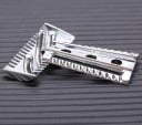 Cap de schimb pentru aparat de ras de siguranță tăiere înclinat 46x25 mm aliaj de zinc cromat pentru bărbierit umed 4