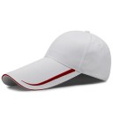 Cap with an extended peak of 14 cm for more shade Cotton baseball cap with ventilation eyelets and contrasting stripe on the peak 1