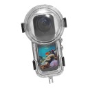 Capa à prova de água para Insta360 X5 S com suporte manual de aproximadamente 180 x 35 mm e vara extensível de 28-114 cm Capa subaquática Transparente 3