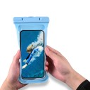 Capa à prova de água para telemóvel 21 x 11 cm transparente com cordão longo para o pescoço e fecho com dois fechos para proteger o smartphone 6