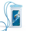 Capa à prova de água para telemóvel 21 x 11 cm transparente com cordão longo para o pescoço e fecho com dois fechos para proteger o smartphone 1