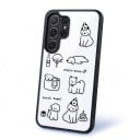 Capa adorável para Samsung Galaxy S24 Ultra com motivo de animais Capa transparente em acrílico Protecção da câmara 13