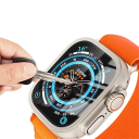 Capa de alumínio com vidro temperado para Apple Watch Ultra 1 2 3 49 mm proteção de ecrã 9H resistente a riscos 12