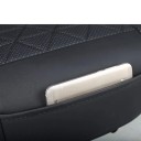 Capa de banco de carro em pele sintética impermeável com bolso 52x49 cm Capa protetora para banco de carro Pele sintética premium Acessório automóvel Assento confortável Estofos de banco 3