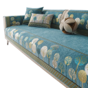 Capa de chenille para sofá 70 x 180 cm jacquard com padrão de árvores antideslizante lavável protetor para sofá de sala de estar 4