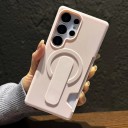 Capa de plástico para Samsung Galaxy S24+ com suporte para cartão e faixa deslizante como suporte para o dedo Suporte para carregamento 5