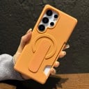 Capa de plástico suave para Samsung Galaxy S25 com suporte para cartão Suporte deslizante para o dedo Suporte para carregamento magnético 7