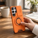 Capa de Proteção para Samsung Galaxy S26 Ultra com Tampa Deslizante para Câmara e Suporte Magnético 13