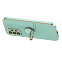 Capa de silicone com bordas douradas e suporte para Samsung Galaxy A14 5G 1