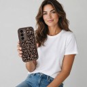 Capa de silicone para Samsung Galaxy S26 com padrão de leopardo Moldura protetora da câmara Bordas elevadas Capa de silicone para telemóvel 16