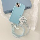 Capa de silicone protetora para carregador e cabos com motivo de corações Capa transparente com corações coloridos Proteção para acessórios 6