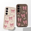 Capa de silicone protetora para Samsung Galaxy A55 com laços e pequenas fitas Borda elevada da câmara Bordas levantadas do ecrã Capa flexível 3