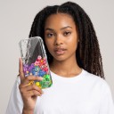 Capa de silicone transparente para Samsung Galaxy S25 Ultra com estampado de flores Capa protetora clara Borda elevada da câmara Capa para telefone 16