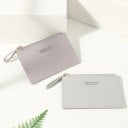 Capa de viagem para documentos e cartões com zip e alça Design plano e minimalista em pele PU com textura suave 14 x 9,5 x 0,5 cm 8