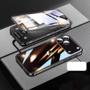 Capa de vidro dupla face magnética em metal para iPhone 17 Pro com fecho de encaixe em liga de alumínio 3