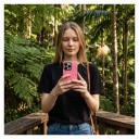 Capa dupla para iPhone 17 Padrão zebra Rosa intenso e pó Odorável a quedas e riscos Superfície resistente a impressões digitais 5