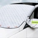 Capa magnética para o para-brisas do carro 110 x 160 cm Almofadada 7 camadas Prateada Capas de espelhos e abas laterais Proteção contra neve e geada 2