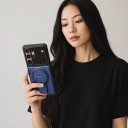 Capa magnética para Samsung Galaxy A17 Resistente com suporte dobrável Tampa de câmara articulada Suporte para carregamento sem fios Capa 3