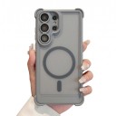 Capa mate resistente a impactos para Samsung Galaxy S24 Ultra com carregamento sem fios magnético Cantos reforçados PC e TPU Capa 9