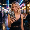 Capa para iPhone 18 Pro Max Padrão de Renda Superfície Texturizada para Melhor Aderência Capa Flexível em TPU Amortecimento de Impactos 9