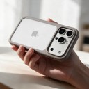 Capa para iPhone 18 Pro Max Painel traseiro transparente Capa em PC + TPU Moldura elevada para a câmara Protecção contra impactos 21