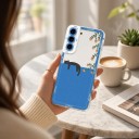 Capa para Samsung Galaxy S24 com motivo de gato Capa de plástico para telemóvel Estojo protetor para telefone Com moldura à volta da câmara 3