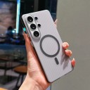 Capa para Samsung Galaxy S24 Ultra 3D Listas Suporte de carregamento magnético Capa mate Proteção da câmara e dos botões 6