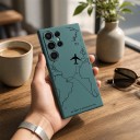 Capa para Samsung Galaxy S24 Ultra com motivo de avião e rota aérea Mapa do mundo Capa flexível em TPU Acessório para viajantes 7