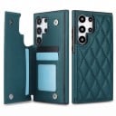 Capa para Samsung Galaxy S24 Ultra Compartimentos para cartões na aba traseira Padrão acolchoado Material de pele PU Capa com carteira 8