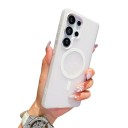 Capa para Samsung Galaxy S25 com anel magnético para carregamento sem fios Capa contrastante de duas cores Capa de telemóvel S25 3