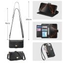 Capa para Samsung Galaxy S25 Edge Carteira Flip com fecho e alça Crossbody até 142 cm Couro sintético Slots para cartões Laço para pulso 20