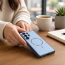 Capa para Samsung Galaxy S25 FE com suporte para carregamento magnético e proteção da câmara em policarbonato e TPU Capa magnética 10