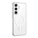 Capa para Samsung Galaxy S25 FE Suporte para carregamento sem fios magnético Anel magnético Material acrílico Transparente Capa protetora 1