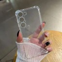 Capa para Samsung Galaxy S25 Ultra Cantos Reforçados e Recorte para Câmera TPU poliuretano termoplástico Transparente Capa Protetora para Telemóvel 4