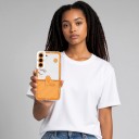 Capa para Samsung Galaxy S25 Ultra com motivo de gato Capa de plástico para telemóvel Estojo protetor com moldura à volta da câmara Para o dia a dia 9