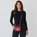 Capa para Samsung Galaxy Z Flip 4 Bolsa com carteira Correia de corpo Plástico e couro sintético Padrão acolchoado Capa para telemóvel 11