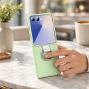 Capa para Samsung Galaxy Z Flip 7 Capa à prova de choque com anel para o dedo Capa de plástico para telefone dobrável Proteção 18