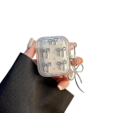 Capa prateada transparente para AirPods Pro 2 com laço e pendente Capa protetora macia para auscultadores com design elegante 2