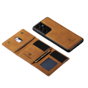 Capa protetora em pele com estojo magnético para cartões para Samsung Galaxy S22 Ultra 2