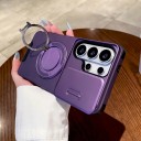 Capa resistente a impactos para Samsung Galaxy S25 Ultra com suporte redondo dobrável e tampa deslizante para a câmara 14