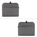 Capa transparente cinza para aparelhos de cozinha 36 x 34 x 25 cm Impermeável e resistente ao pó com bolsos e pega superior 4