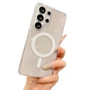 Capa transparente para Samsung Galaxy A35 com círculo de ímanes na parte de trás Rameira elevada à volta da câmara Capa transparente para carregamento sem fios 5