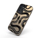 Capa traseira para Samsung Galaxy A55 5G Cobras com escamas Resistente e ultra fina Cinza mate com desenho preto Borda preta Proteção da câmara Para o dia 6
