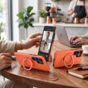 Capa traseira para Samsung Galaxy S25 FE Suporte rotativo 360 graus Compatível com carregamento sem fios Carbono Policarbonato e TPU Capa de telemóvel 2
