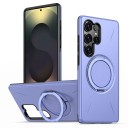 Capa traseira para Samsung Galaxy S25 FE Suporte rotativo 360 graus Compatível com carregamento sem fios Carbono Policarbonato e TPU Capa de telemóvel 8