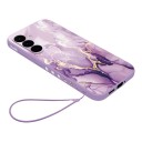 Capa ultra fina com padrão de mármore para Samsung Galaxy A16 Puxador de pulso destacável Estrutura TPU resistente Costas mate Antidigital 1