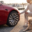 Capace de roți 18" Tesla Model 3 Highland Set 4 bucăți Plastic ABS Cu capace centrale Orificiu pentru ventil 3