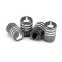 Capace din aluminiu pentru supapele de pneuri 4 buc. cu motivul degetului mijlociu ridicat Suprafață striată cu caneluri Dimensiune 1,6 x 1,1 4