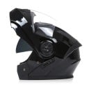Capacete de moto unisexo preto com visor duplo retrátil Design de proteção do condutor 1